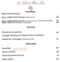 La Table De Haute Serre menu