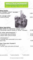 Maultaschenwirt menu