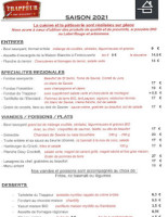 Le Trappeur menu