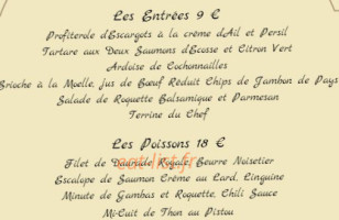 Le Val De Beauté menu