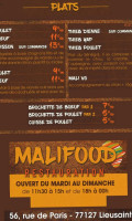 Malifood menu