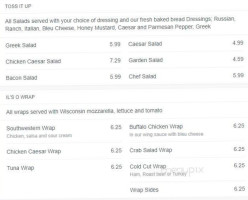 Fat Bellies Delivery menu