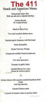 The 411 Eatery And Lounge menu