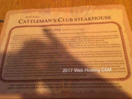 Cattleman's Club Steakhouse menu