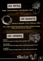 Friterie Size menu