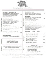 Meredith Inn menu