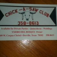 Chick-a-saw Club food