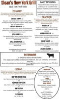 Sloan's New York Grill menu