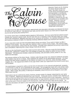 Calvin House menu