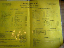 Burger Hut menu