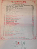 Lee Sun Chinese menu