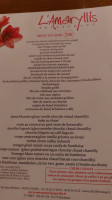 L'Amaryllis menu