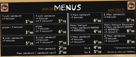 Boulangerie Marie Blachère menu