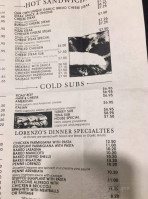 Lorenzo Pizza Kitchen And Wine menu