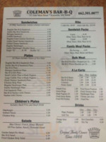 Coleman's -b-q menu