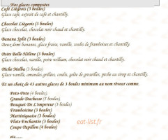 Les Embruns menu