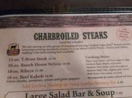 Platinum H Steakhouse menu