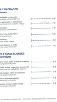 Z Tapas menu