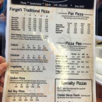 Fergie's Pizza menu