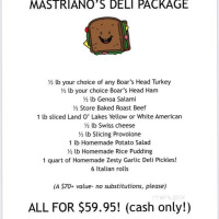 Mastriano's Quality Market menu