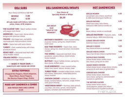 Mother Clucker's Deli menu