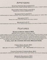 Marty's Blue Room menu