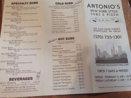 Antonio's Pizza menu