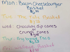 Tasty Treat Drive In menu