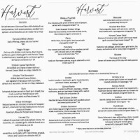 Harvest menu