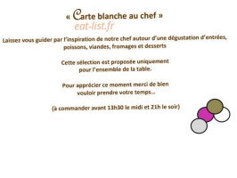 Le Cavier menu