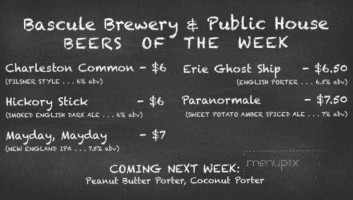 Bascule Brewery And Public House menu