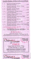 China House menu