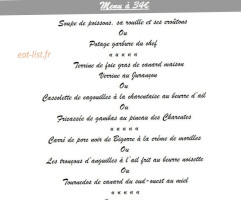 Le Pic Assiette menu