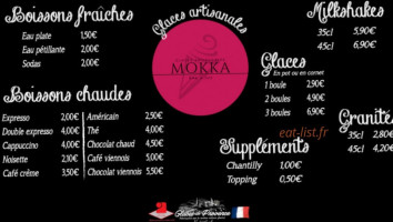 Mokka Juice menu