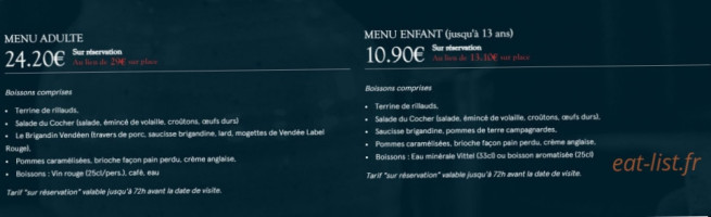 Le Relais De Poste menu