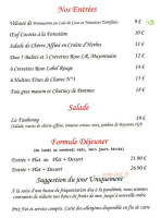 Le Faubourg La Défense menu