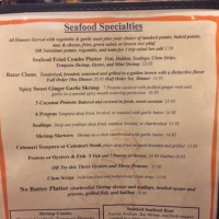 Captain's Choice Fish House menu