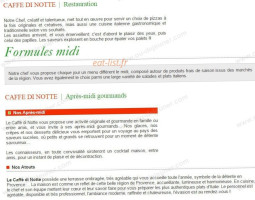 Caffe Di Notte menu