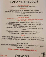 O'brien's Restaurant Bar menu