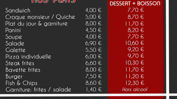 Le Pizzburg menu