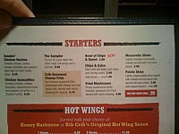 Rib Crib BBQ & Grill menu