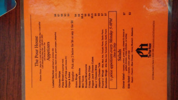 The Pour House menu