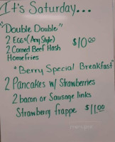 Jaffrey's Country Cafe menu