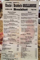 Uncle Bubba's Grillhouse menu