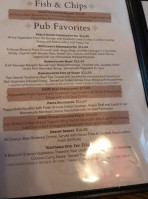 Mccleary's Public House menu