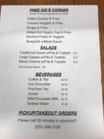 Canadian Grill menu