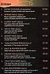 Pla Two Thai menu