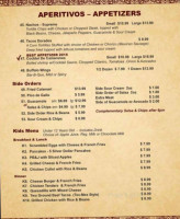 Aztec Authentic Mexican menu