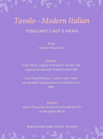 Tavolo Modern Italian menu