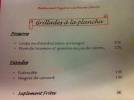 Les Heures Claires menu